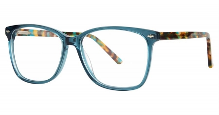 women's oversized two-toned glasses: teal